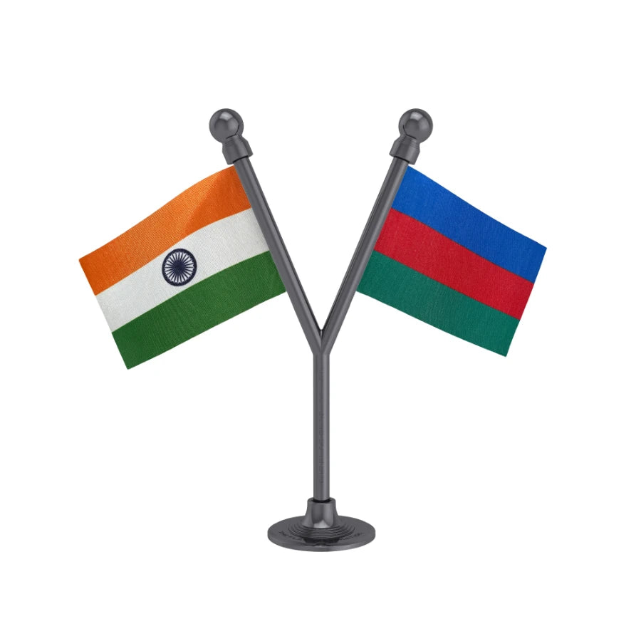 India & LJP Lok Janshakti Party Dual Car Dashboard Flag of 2in x 3in With A Plastic Base