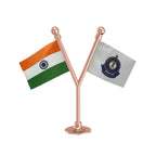 India & CBIC Central Board of Indirect Taxes & Customs Dual Car Dashboard Flag of 2in x 3in With A Plastic Base
