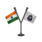 India & CBIC Central Board of Indirect Taxes & Customs Dual Car Dashboard Flag of 2in x 3in With A Plastic Base