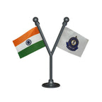 India & CBIC Central Board of Indirect Taxes & Customs Dual Car Dashboard Flag of 2in x 3in With A Plastic Base