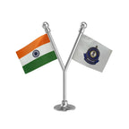India & CBIC Central Board of Indirect Taxes & Customs Dual Car Dashboard Flag of 2in x 3in With A Plastic Base