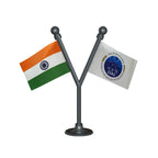 India & DAE Department of Atomic Energy Dual Car Dashboard Flag of 2in x 3in With A Plastic Base