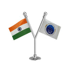 India & DAE Department of Atomic Energy Dual Car Dashboard Flag of 2in x 3in With A Plastic Base