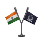 India & Central Industrial Security Force (CISF) Police Car Dashboard Flag of 2in x 3in With A Plastic Base