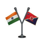 India & Railway Protection Force (RPF) Police Car Dashboard Flag of 2in x 3in With A Plastic Base