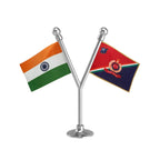 India & Railway Protection Force (RPF) Police Car Dashboard Flag of 2in x 3in With A Plastic Base
