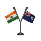 India & Anguilla Dual Car Dashboard Flag of 2in x 3in With A Plastic Base