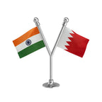 India & Bahrain Dual Car Dashboard Flag of 2in x 3in With A Plastic Base