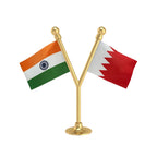 India & Bahrain Dual Car Dashboard Flag of 2in x 3in With A Plastic Base