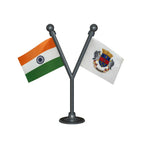 India & Saint Barthelemy Dual Car Dashboard Flag of 2in x 3in With A Plastic Base