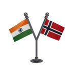 India & Bouvet Island Dual Car Dashboard Flag of 2in x 3in With A Plastic Base