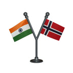 India & Bouvet Island Dual Car Dashboard Flag of 2in x 3in With A Plastic Base
