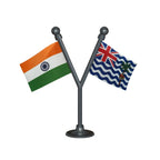 India & British Indian Ocean Territory Dual Car Dashboard Flag of 2in x 3in With A Plastic Base