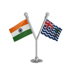 India & British Indian Ocean Territory Dual Car Dashboard Flag of 2in x 3in With A Plastic Base