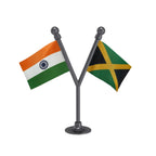 India & Jamaica Dual Car Dashboard Flag of 2in x 3in With A Plastic Base