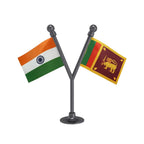 India & Sri Lanka Dual Car Dashboard Flag of 2in x 3in With A Plastic Base