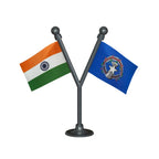 India & Northern Mariana Islands Dual Car Dashboard Flag of 2in x 3in With A Plastic Base