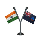 India & Montserrat Dual Car Dashboard Flag of 2in x 3in With A Plastic Base