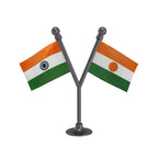 India & Niger Dual Car Dashboard Flag of 2in x 3in With A Plastic Base