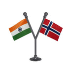 India & Norway Dual Car Dashboard Flag of 2in x 3in With A Plastic Base