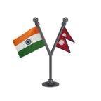 India & Nepal Dual Car Dashboard Flag of 2in x 3in With A Plastic Base