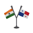 India & Panama Dual Car Dashboard Flag of 2in x 3in With A Plastic Base