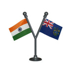 India & Pitcairn Dual Car Dashboard Flag of 2in x 3in With A Plastic Base