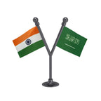 India & Saudi Arabia Dual Car Dashboard Flag of 2in x 3in With A Plastic Base