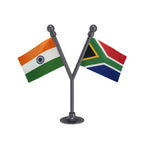 India & South Africa Dual Car Dashboard Flag of 2in x 3in With A Plastic Base