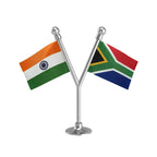 India & South Africa Dual Car Dashboard Flag of 2in x 3in With A Plastic Base