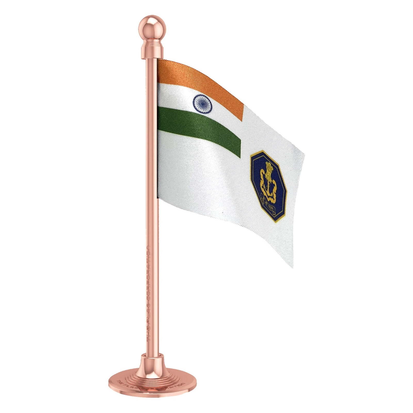 Indian Navy Car Dashboard Flag of 2in x 3in With A Steel or Plastic Base