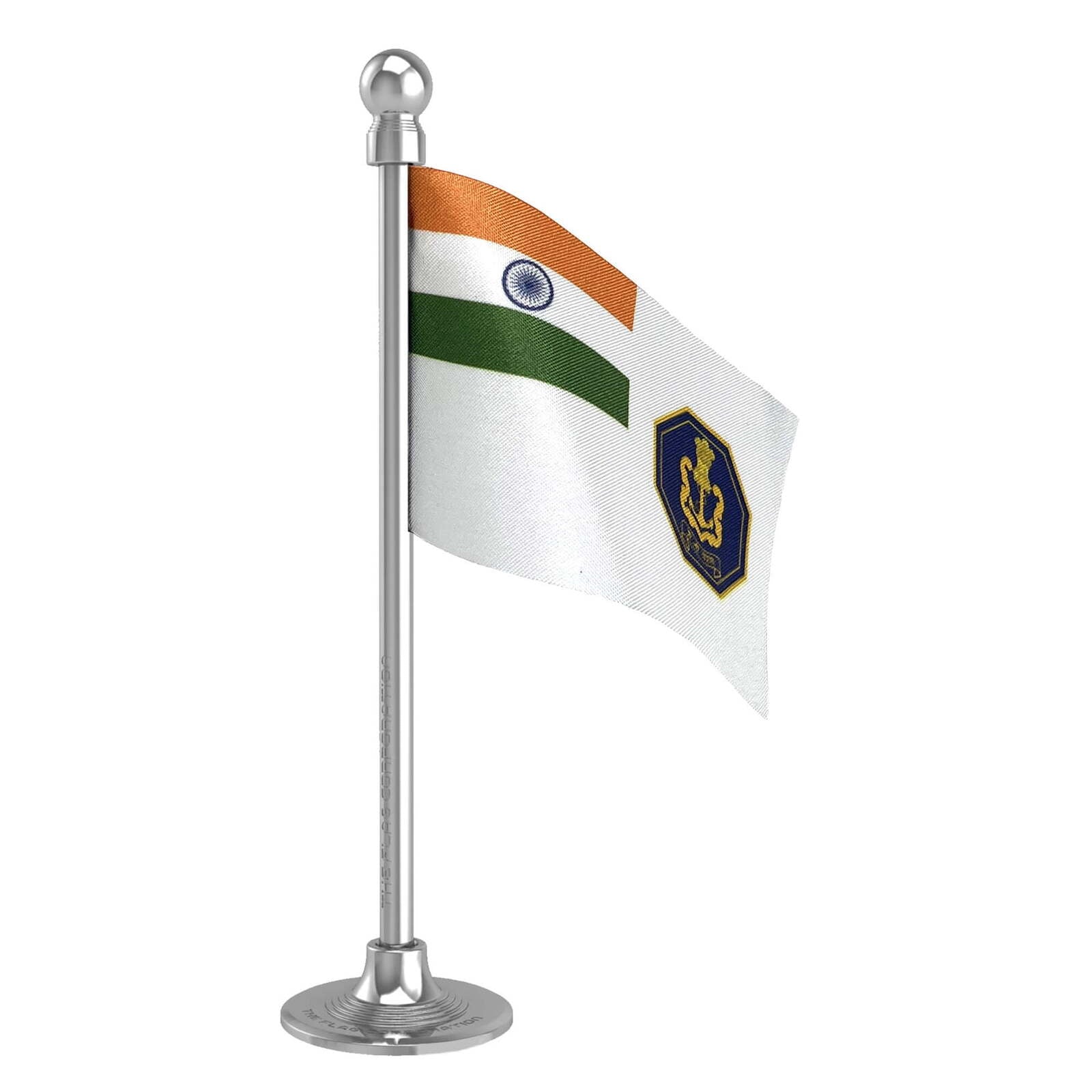 Indian Navy Car Dashboard Flag of 2in x 3in With A Steel or Plastic Base