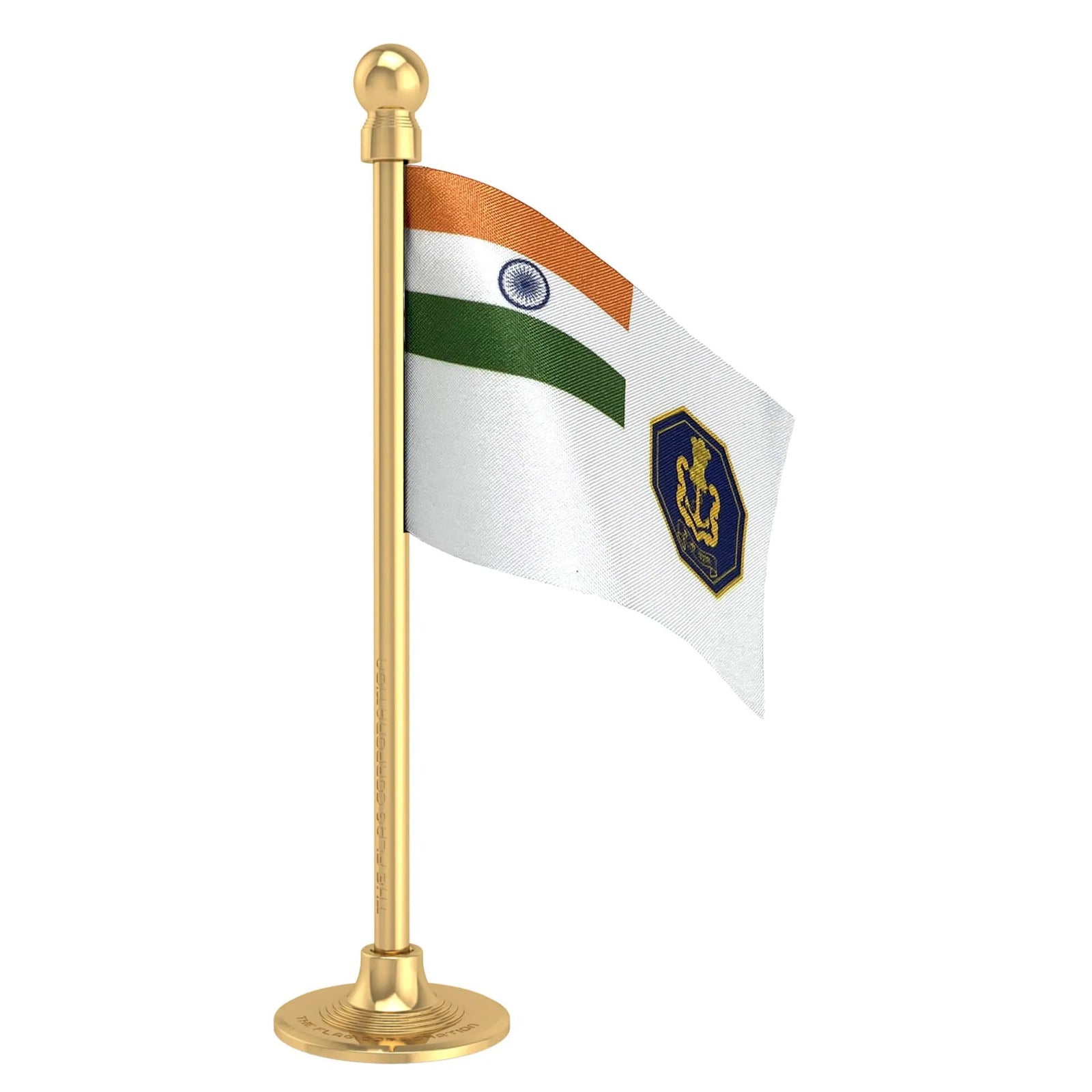Indian Navy Car Dashboard Flag of 2in x 3in With A Steel or Plastic Base
