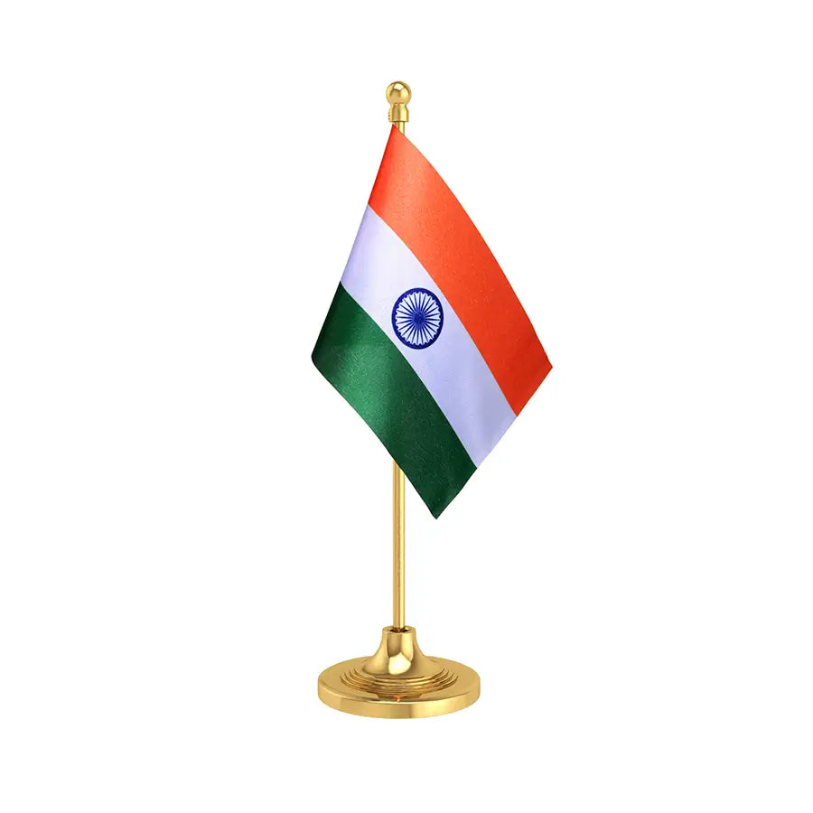 Indian Table Flag of 4in x 6in With A Heavy Plastic Base