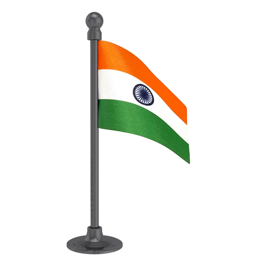 Indian Car Dashboard Flag of 2in x 3in With A Steel or Plastic Base
