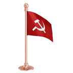 CPIM Communist Party of India Marxist Car Dashboard Flag of 2in x 3in With A Steel or Plastic Base