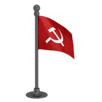 CPIM Communist Party of India Marxist Car Dashboard Flag of 2in x 3in With A Steel or Plastic Base