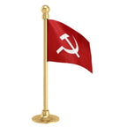 CPIM Communist Party of India Marxist Car Dashboard Flag of 2in x 3in With A Steel or Plastic Base