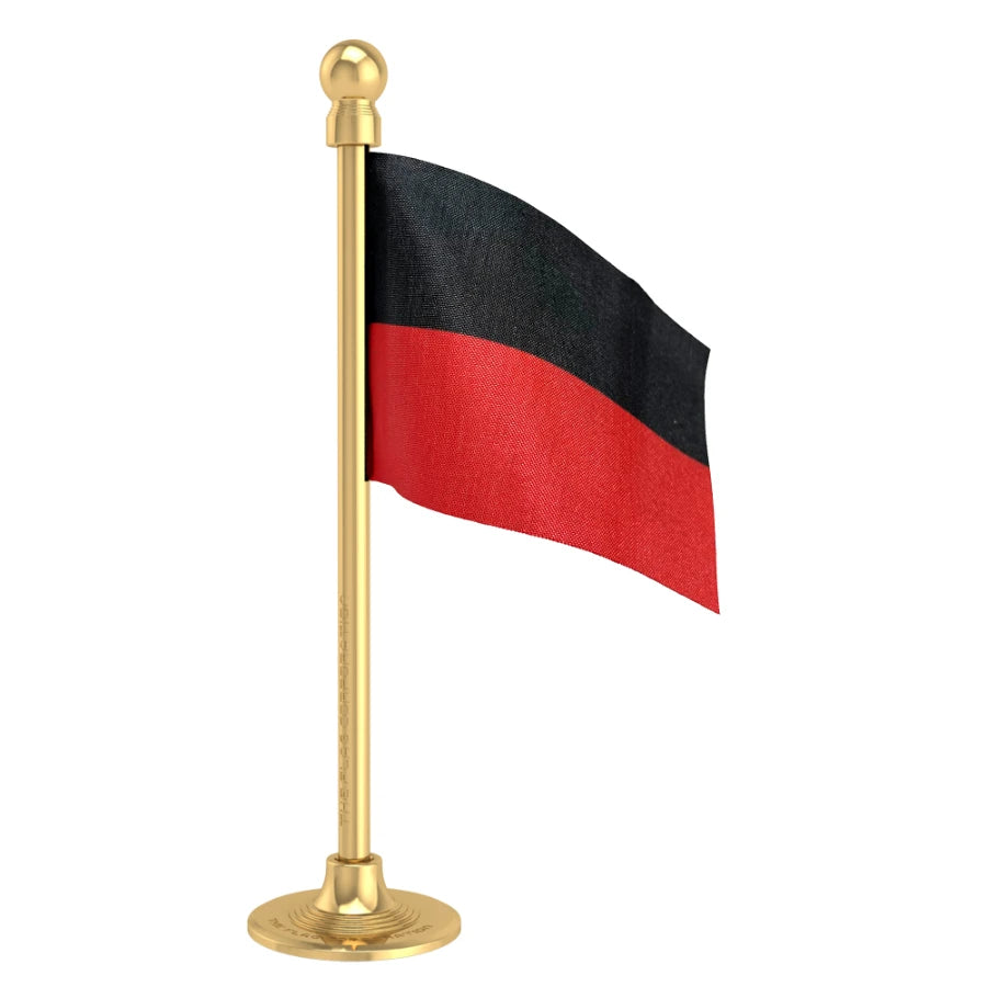 DMK Dravida Munnetra Kazhagam Car Dashboard Flag of 2in x 3in With A Steel or Plastic Base