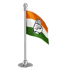 INC Indian National Congress Car Dashboard Flag of 2in x 3in With A Steel or Plastic Base