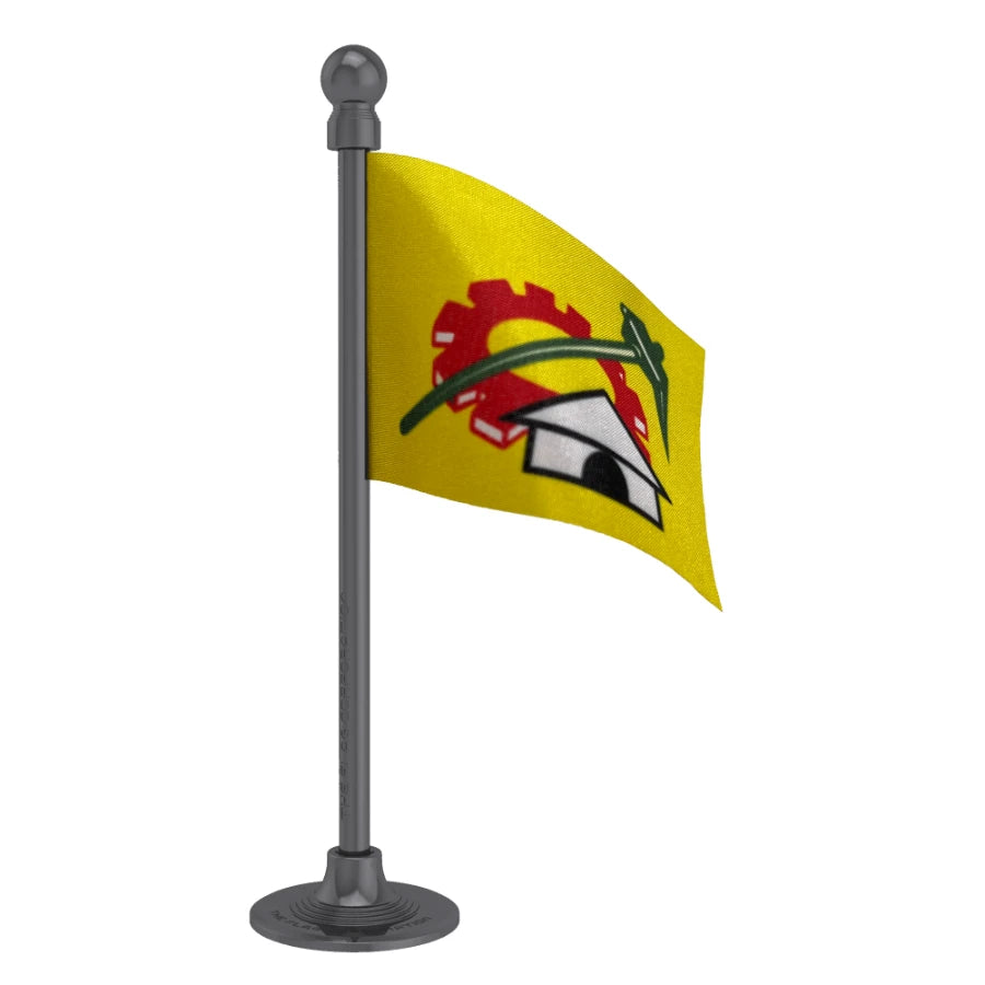 TDP Telugu Desam Party Car Dashboard Flag of 2in x 3in With A Steel or Plastic Base