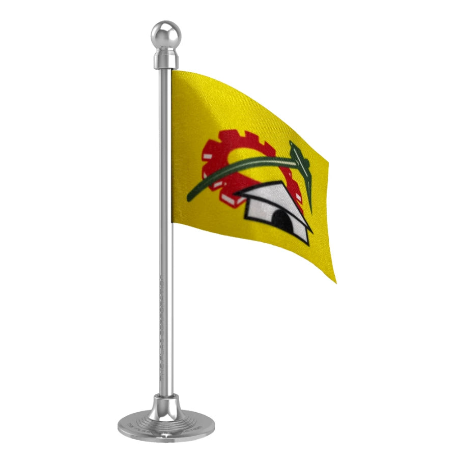 TDP Telugu Desam Party Car Dashboard Flag of 2in x 3in With A Steel or Plastic Base