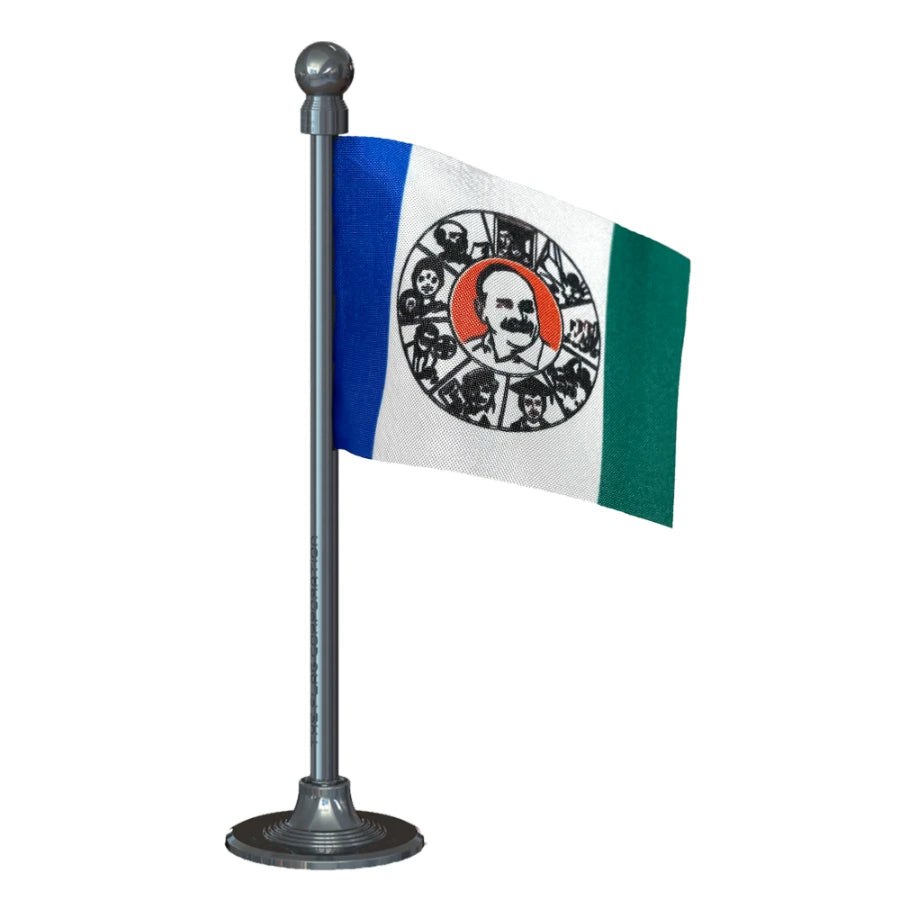 YSR Congress Party Car Dashboard Flag of 2in x 3in With A Steel or Plastic Base