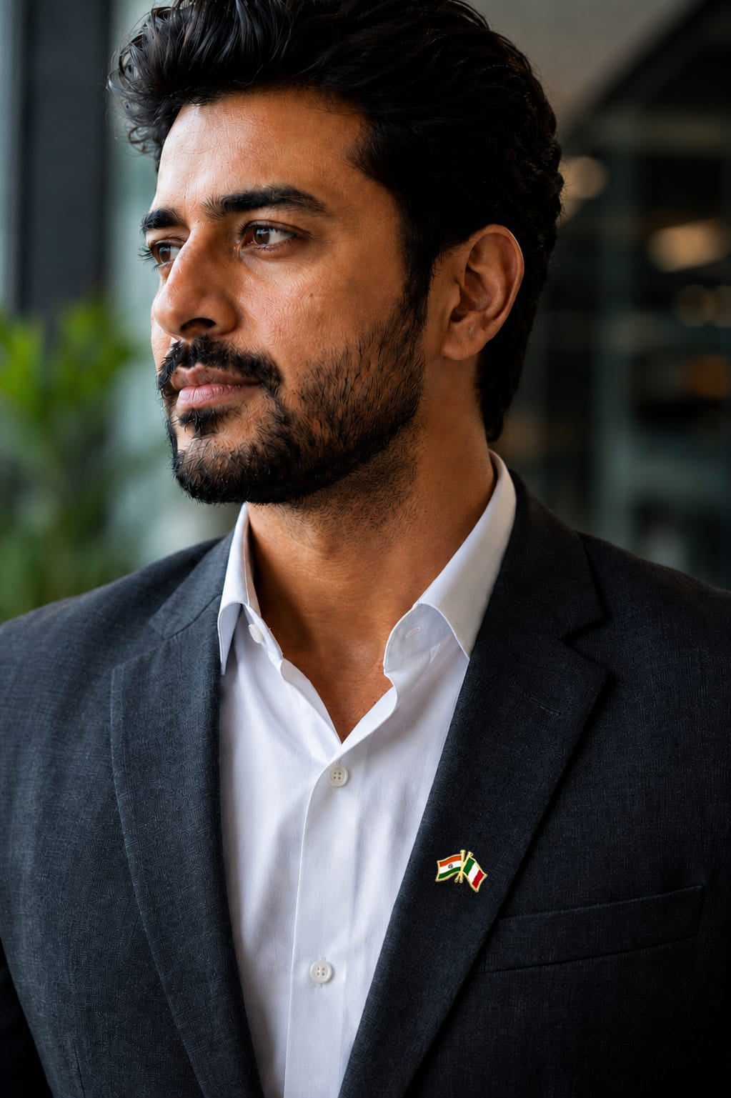 India–Italy Flag Gold-Plated Brass Lapel Pin