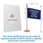Maharashtra Police Car Dashboard Flag of 2in x 3in With A Steel or Plastic Base