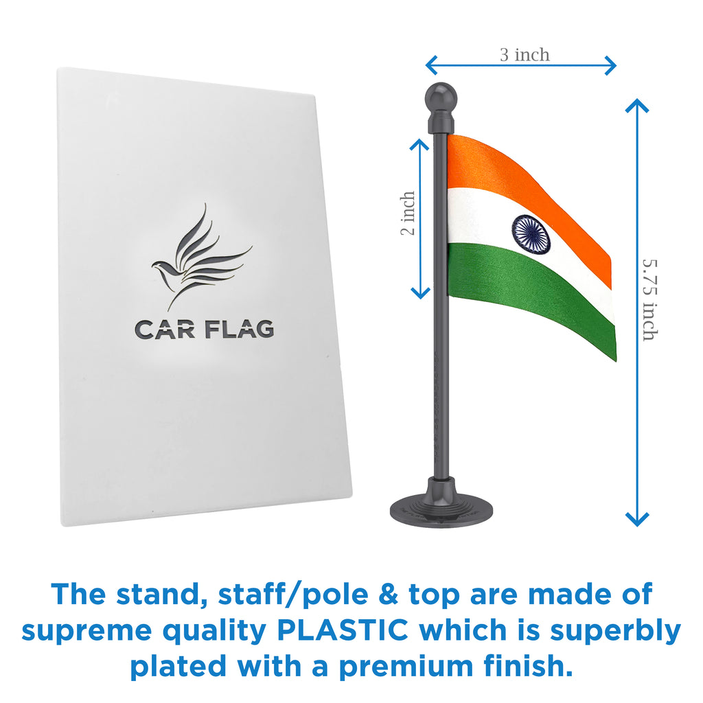 Indian Car Dashboard Flag of 2in x 3in With A Steel or Plastic Base