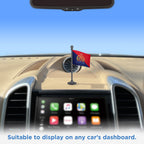 Uttar Pradesh Police Car Dashboard Flag of 2in x 3in With A Steel or Plastic Base