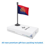 Uttar Pradesh Police Car Dashboard Flag of 2in x 3in With A Steel or Plastic Base