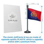 Uttar Pradesh Police Car Dashboard Flag of 2in x 3in With A Steel or Plastic Base