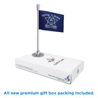 Maharashtra Police Car Dashboard Flag of 2in x 3in With A Steel or Plastic Base